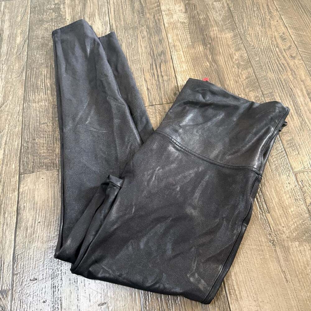 Spanx Faux Leather Leggings Size 1X/1X Black